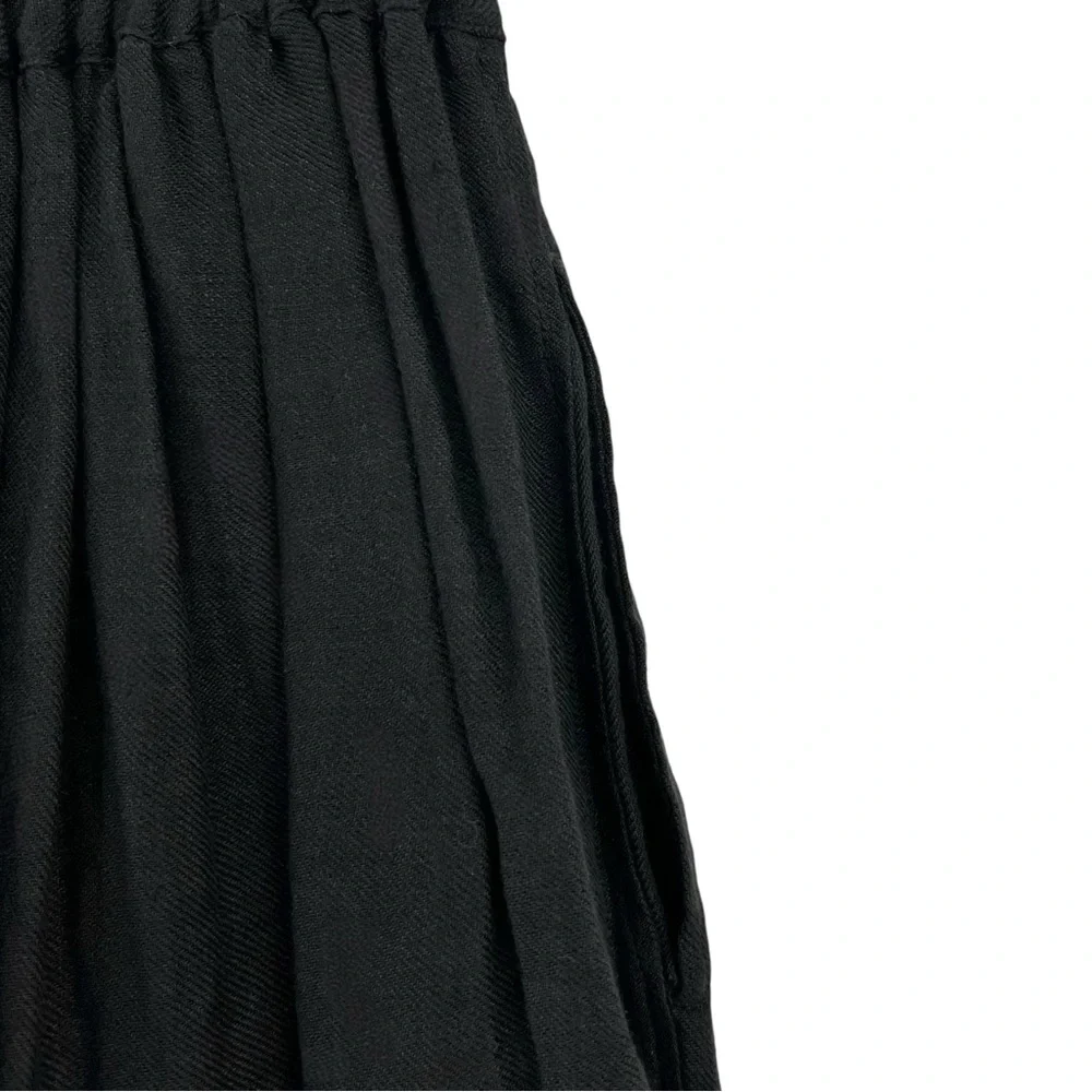 NWOT ICHI Color Linen Skirt - Black Linen Gathered Fully Lined Midi Maxi Skirt